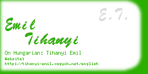 emil tihanyi business card